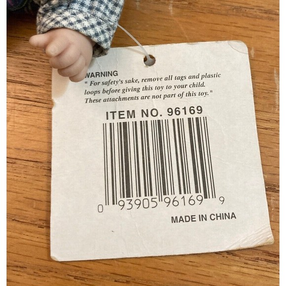 Palm Pals Bean Bag Kids 8” Baby Tartan Plaid Overalls Hunting Cap Desktop Sitter - Picture 5 of 5